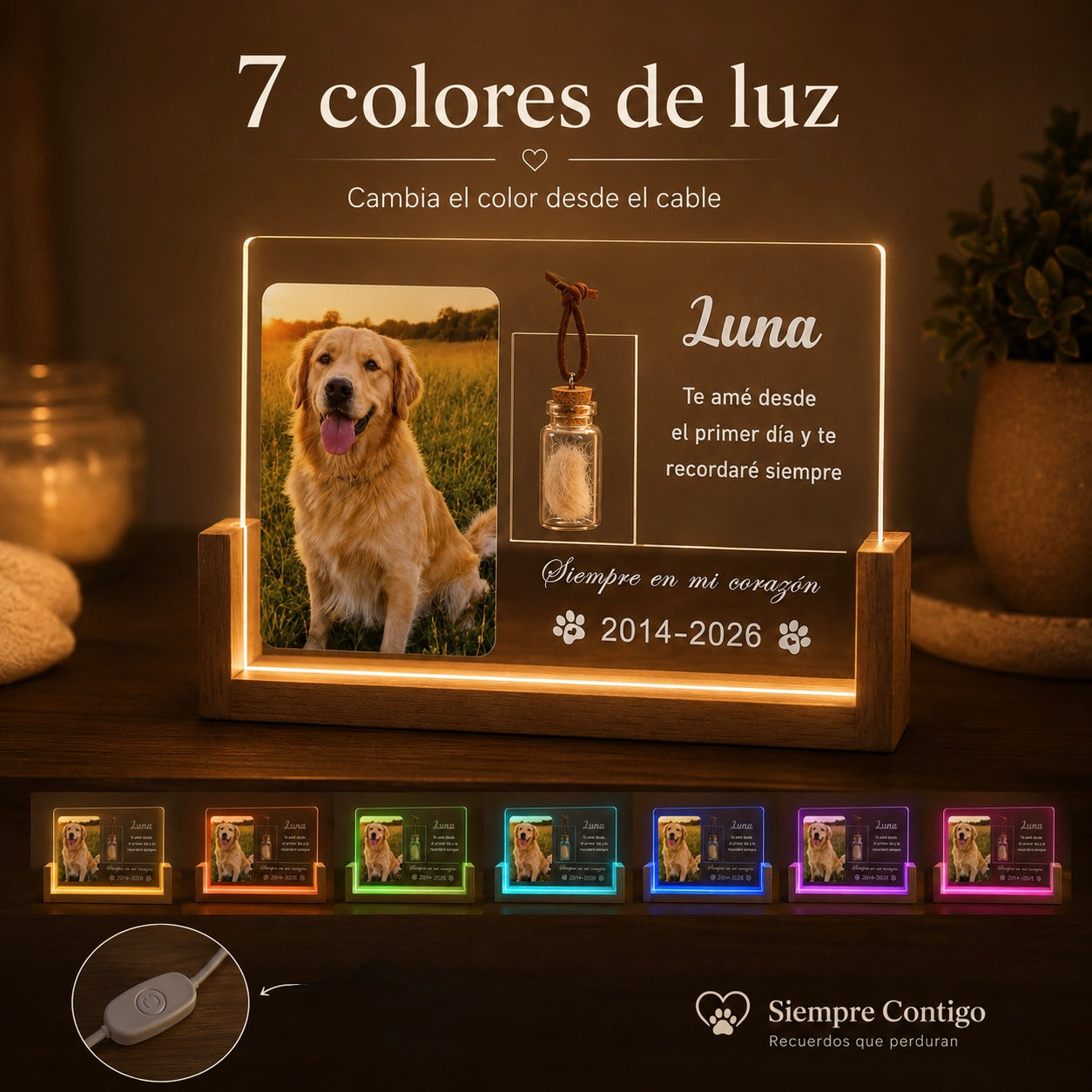 Luz Memorial Personalizada para Mascotas