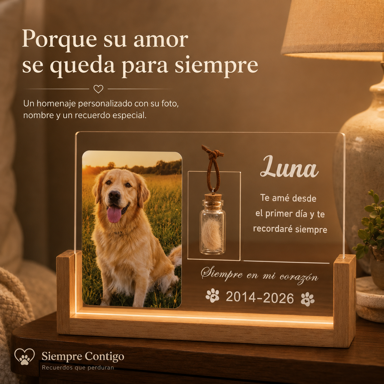Luz Memorial Personalizada para Mascotas