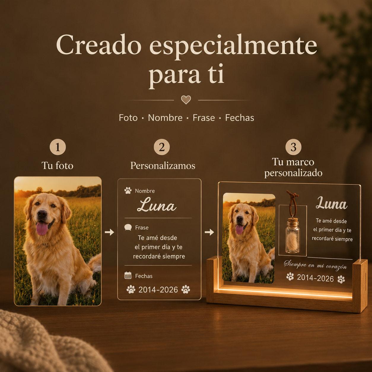 Luz Memorial Personalizada para Mascotas